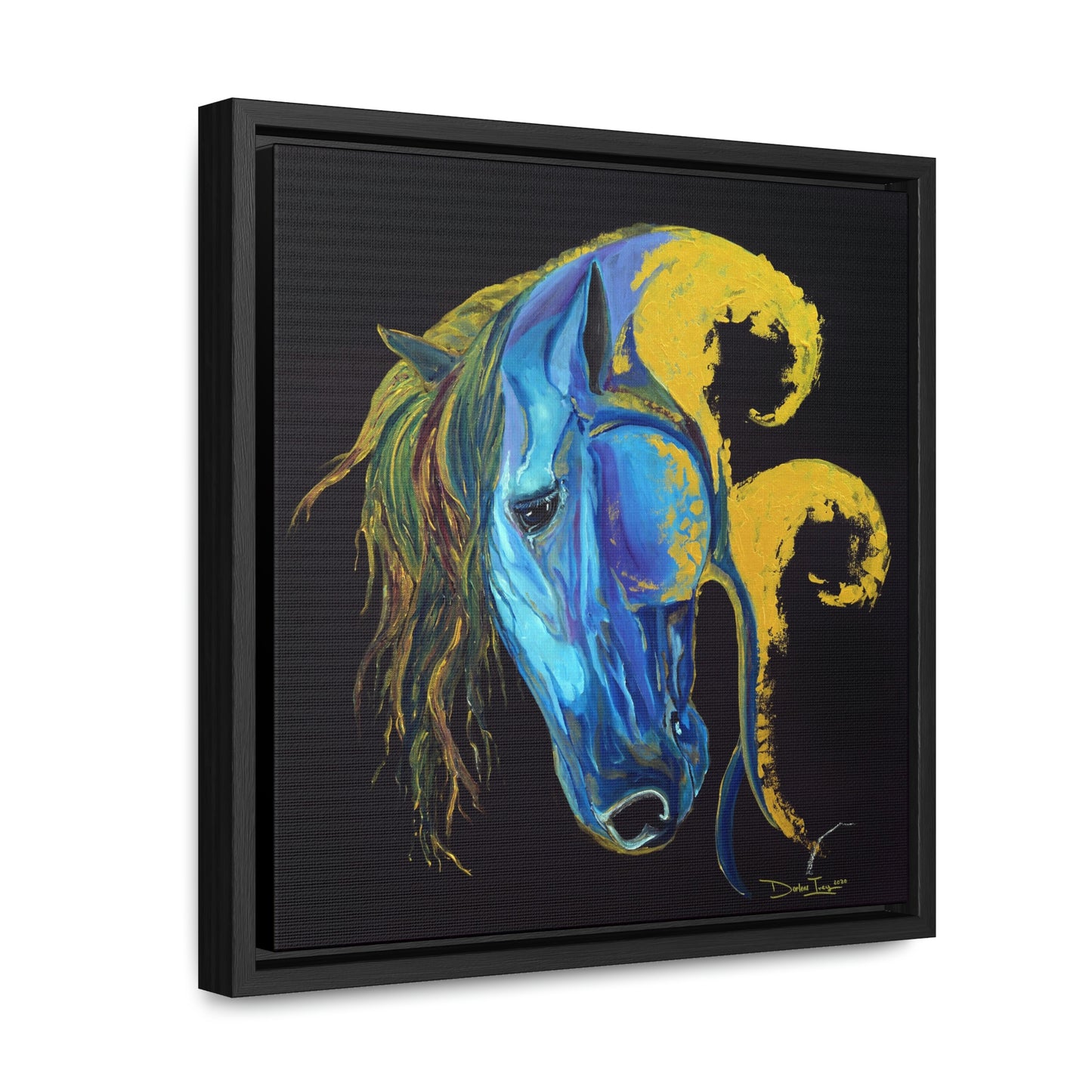 Sea Horse Crest- Original Print -Gallery Canvas Wraps, Square Frame