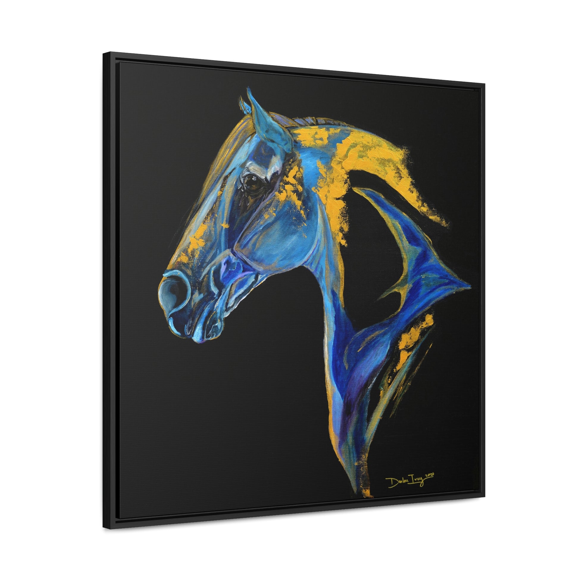 Sea Horse Ocean - Gallery Canvas Wraps, Square Frame Original Print - SonaEquestrian