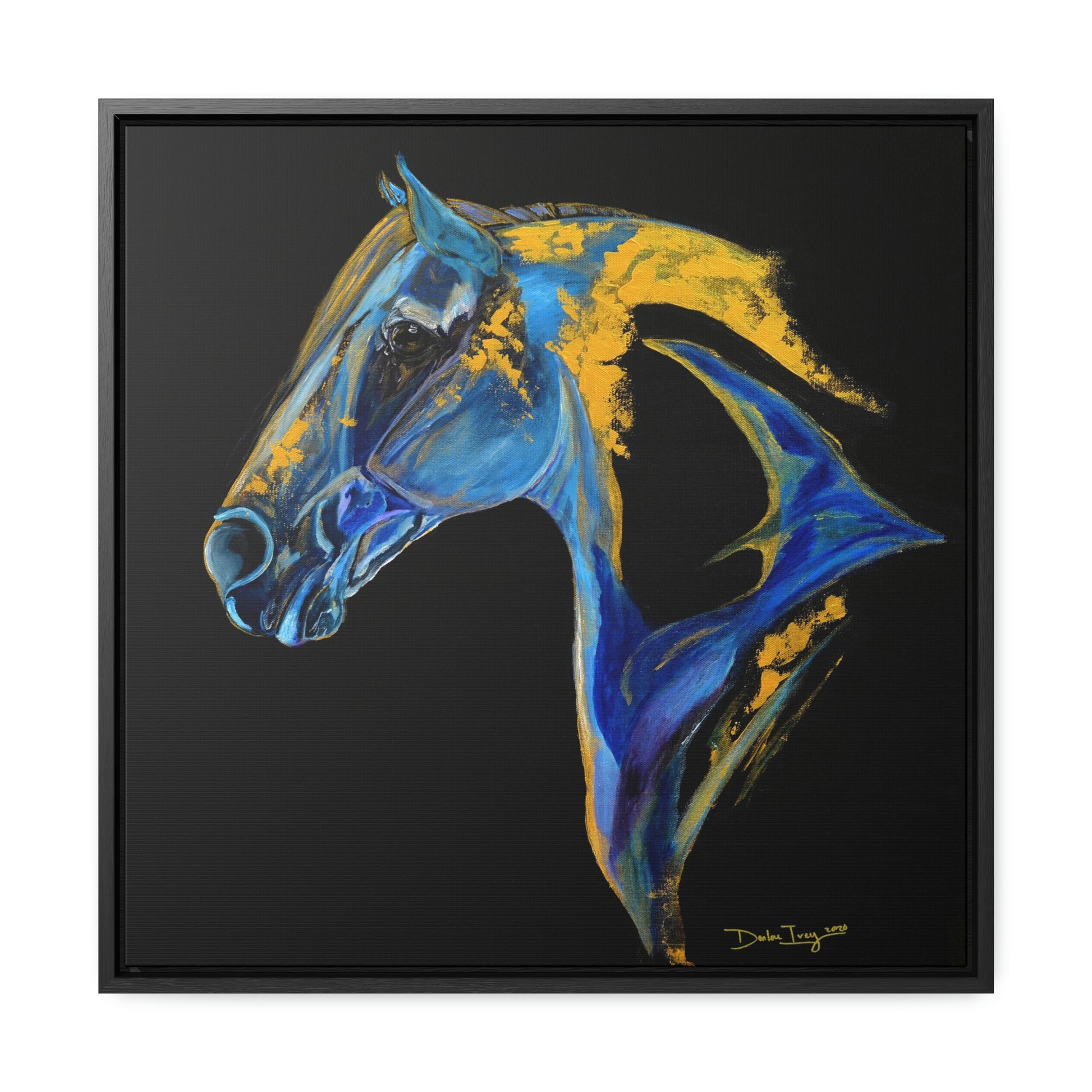 Sea Horse Ocean - Gallery Canvas Wraps, Square Frame Original Print - SonaEquestrian