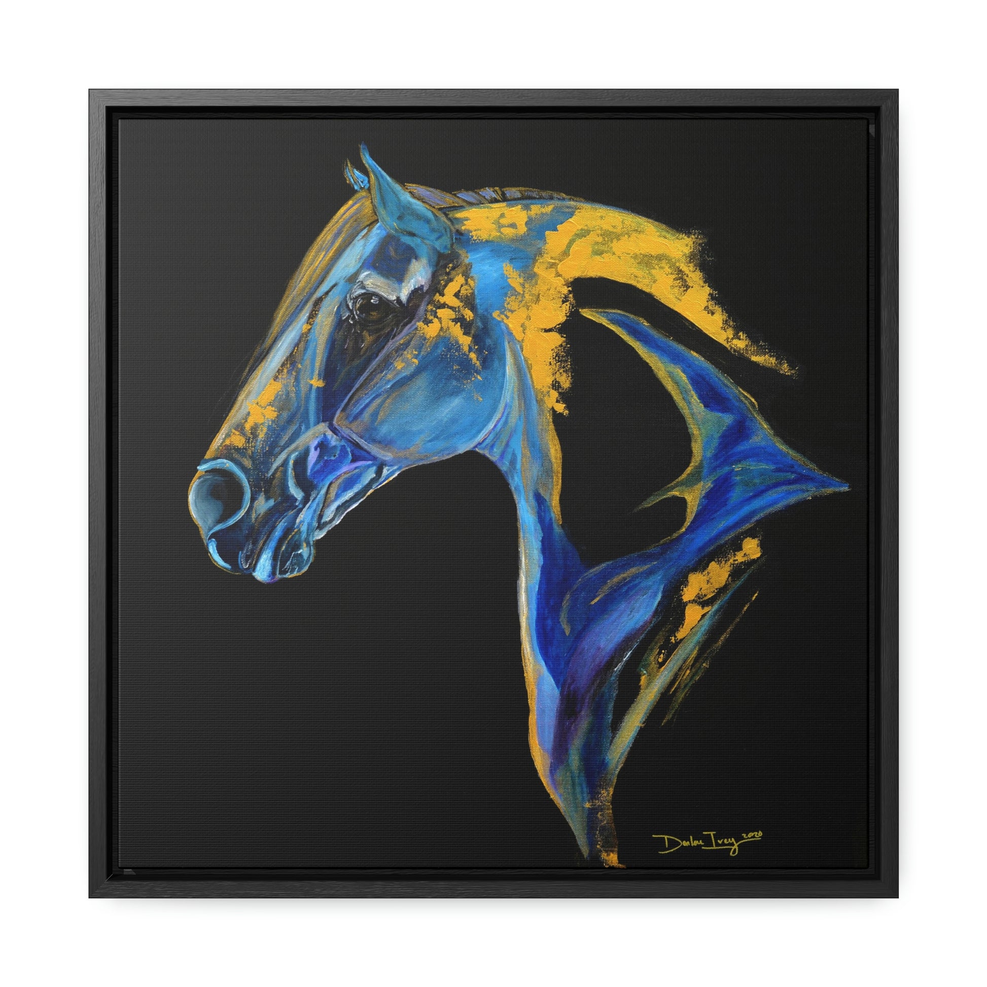 Sea Horse Ocean - Gallery Canvas Wraps, Square Frame Original Print - SonaEquestrian