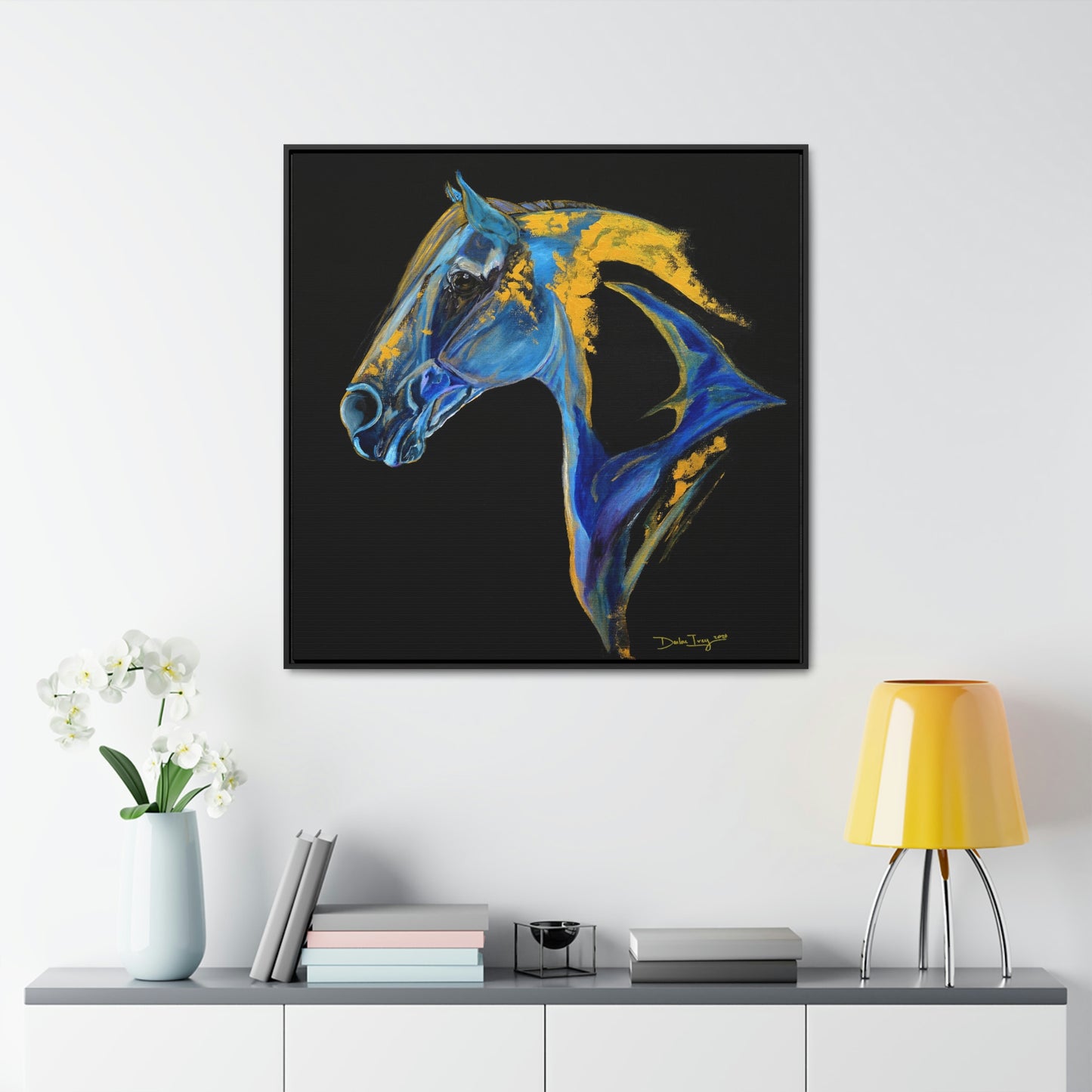 Sea Horse Ocean - Gallery Canvas Wraps, Square Frame Original Print
