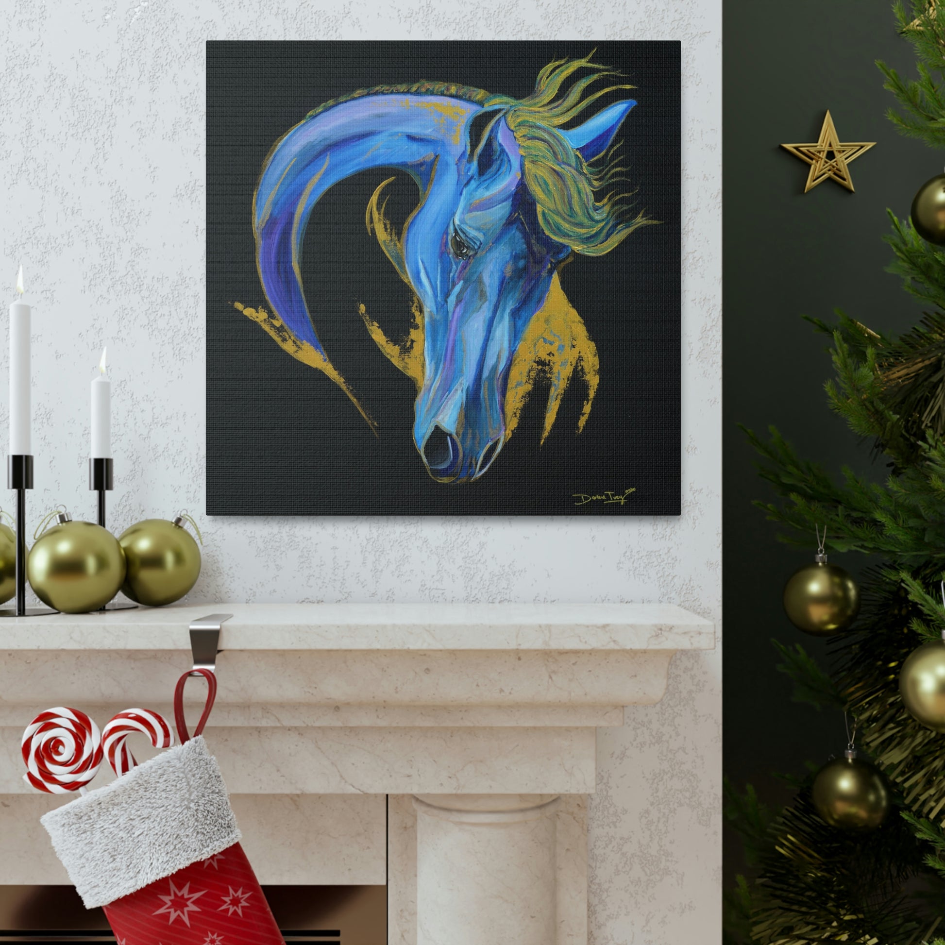 Sea Horse Wave- Original Print Canvas Gallery Wraps - SonaEquestrian