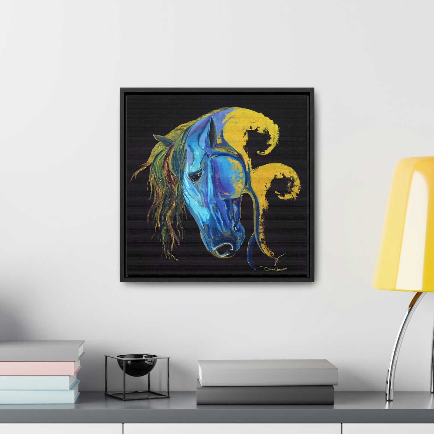 Sea Horse Crest- Original Print -Gallery Canvas Wraps, Square Frame
