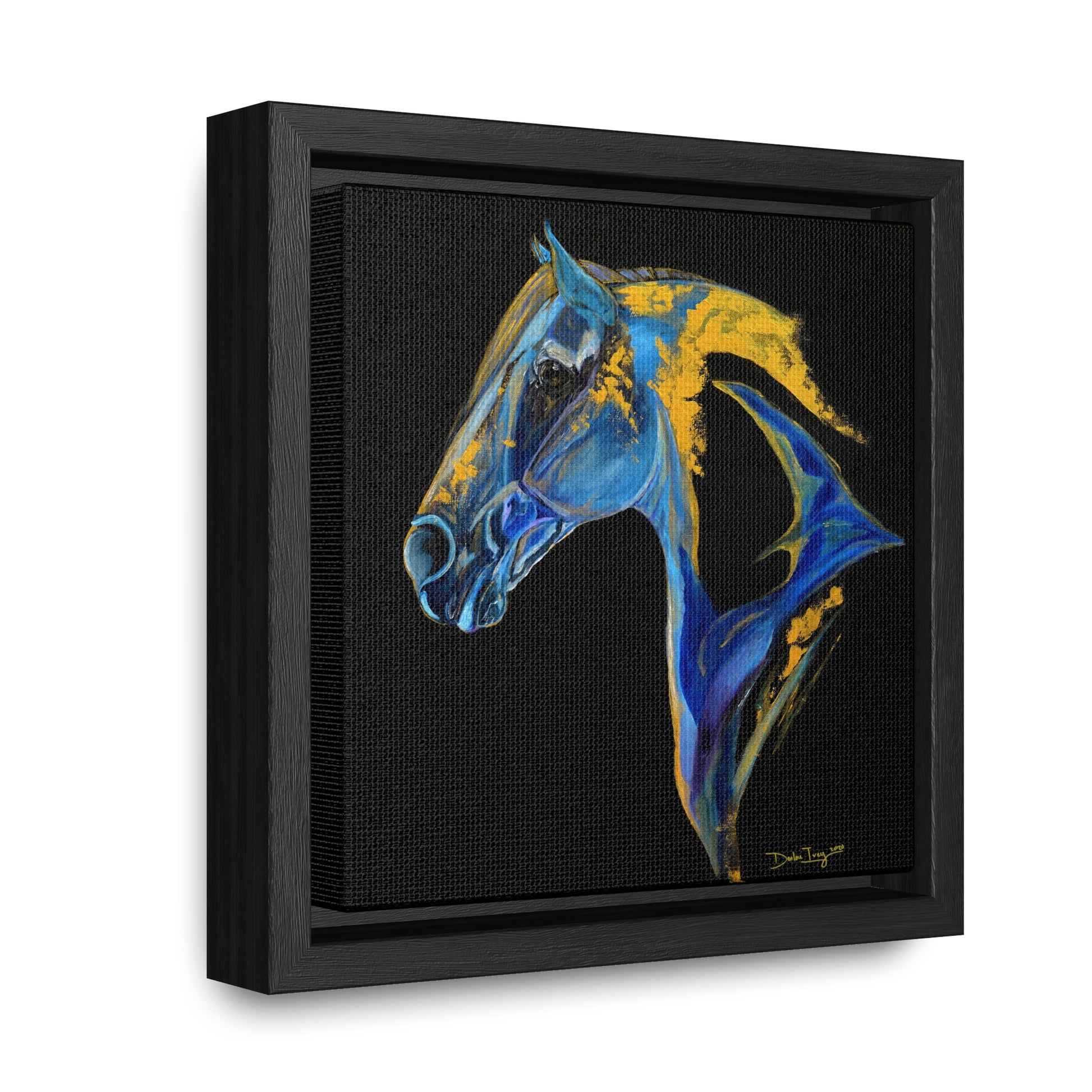 Sea Horse Ocean - Gallery Canvas Wraps, Square Frame Original Print - SonaEquestrian