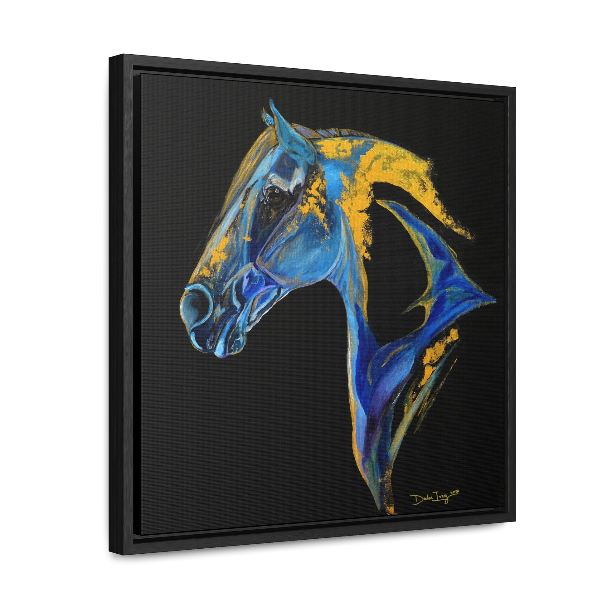 Sea Horse Ocean - Gallery Canvas Wraps, Square Frame Original Print - SonaEquestrian