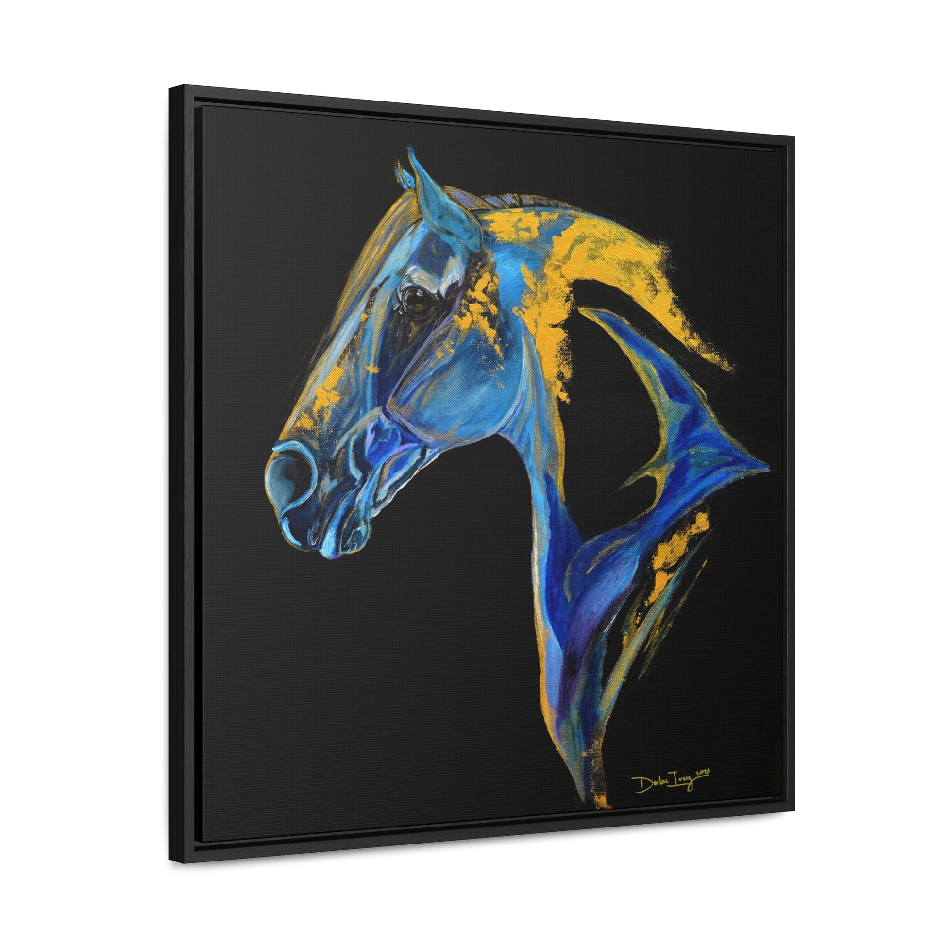 Sea Horse Ocean - Gallery Canvas Wraps, Square Frame Original Print - SonaEquestrian