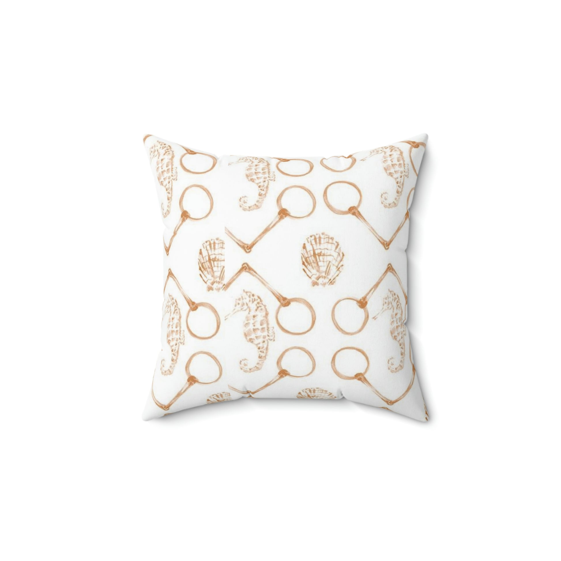 Spice Sea horse and bits Spun Polyester Square Pillow - SonaEquestrian