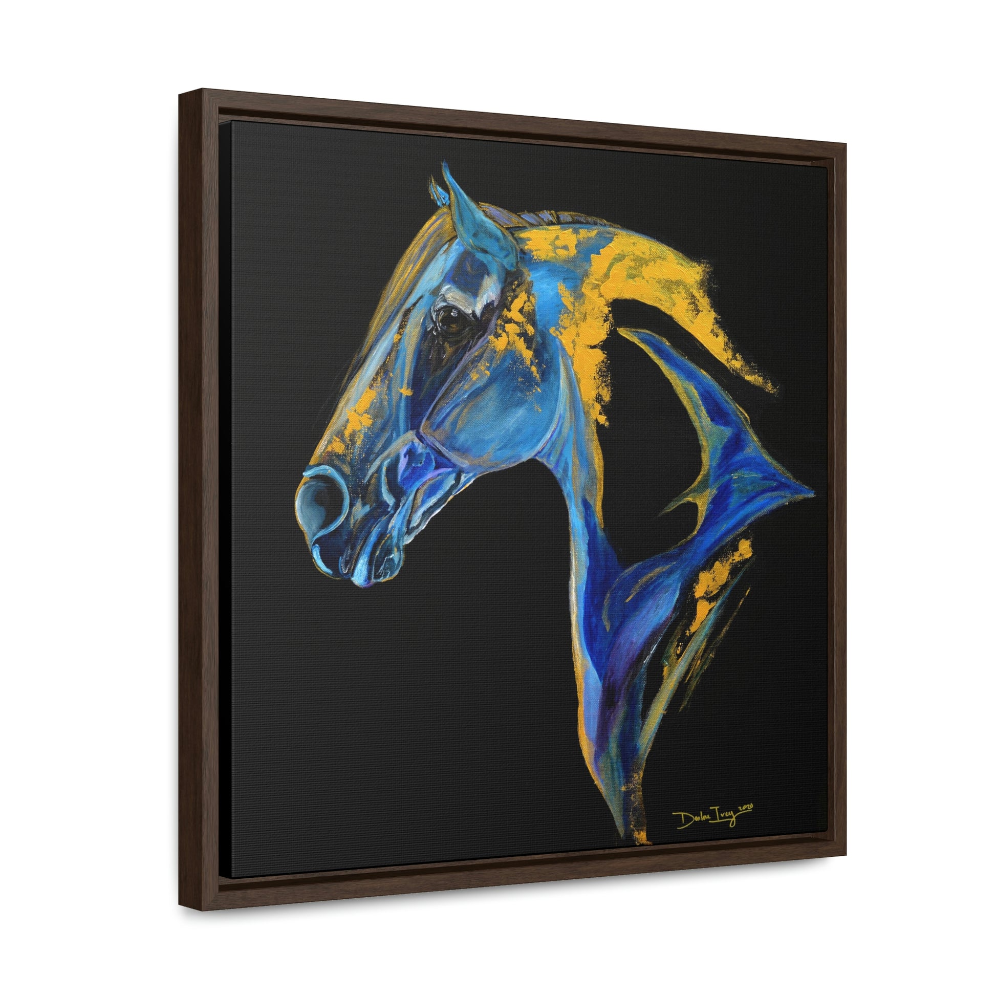 Sea Horse Ocean - Gallery Canvas Wraps, Square Frame Original Print - SonaEquestrian